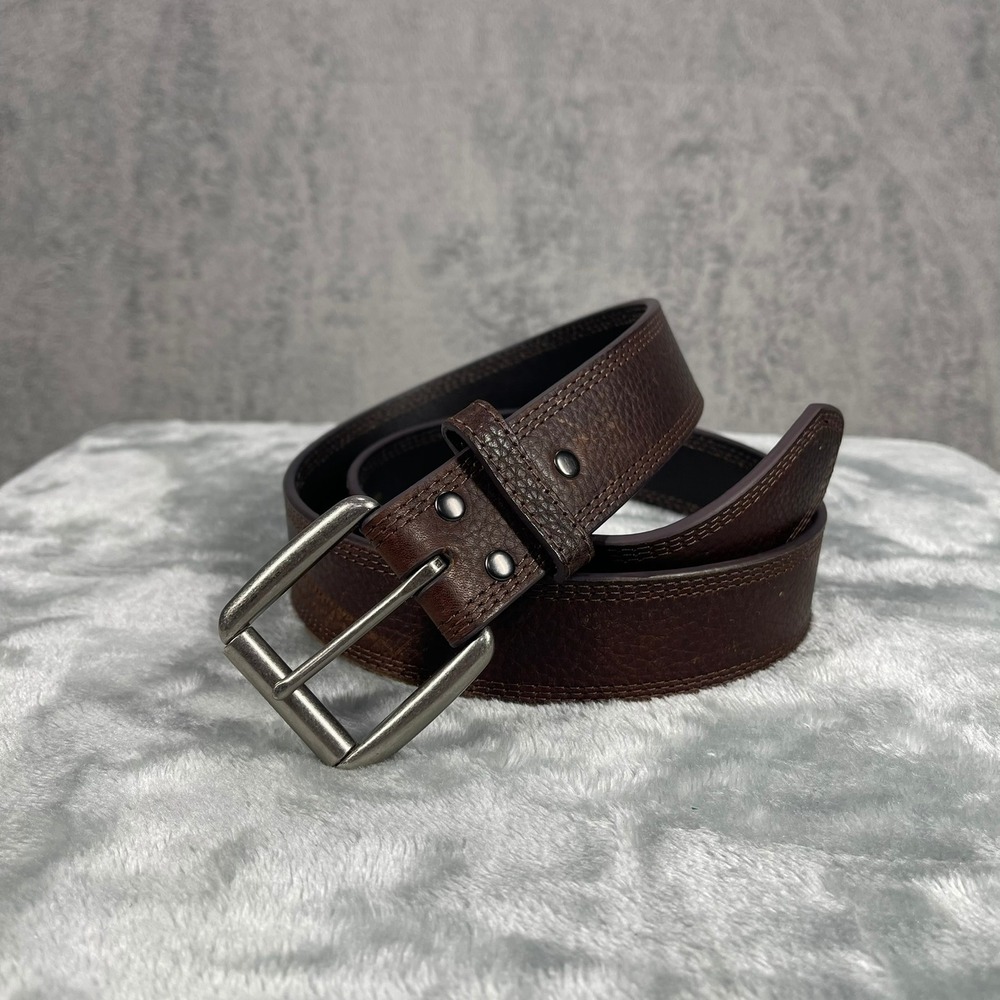 Ariat Belt Mens 38 Brown Genuine Leather Triple Stitch A10004630 Western